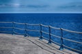 Detail of Sea Wall Roped Barrier Royalty Free Stock Photo