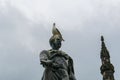 Detail of seagull laid over the head of the Livingstone statue, Edinburgh