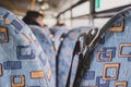 Detail of a seatbelt in a bus Royalty Free Stock Photo