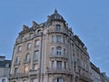 Detail of a second emperor style French building in evening light