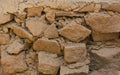 Detail section of an old broken stone wall, background texture