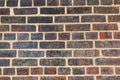 Detail of a section of a red and black, patterned, smooth-surface brick wall Royalty Free Stock Photo