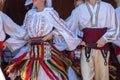 Detail of Serbian folk costumes with embroidery