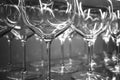 Detail of silver wine glasses Royalty Free Stock Photo