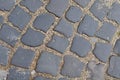 Detail of a sett stone pavement Royalty Free Stock Photo