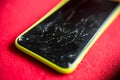 Detail of a shattered smartphone screen