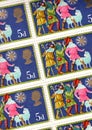 Detail from a sheet of 5d vintage postage stamps from the UK.