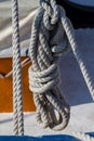 Detail of a ship`s rigging