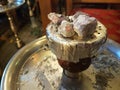 Detail of shisha with hot coals Royalty Free Stock Photo