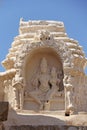 Detail of Shiva Virupaksha Temple, Hampi, Karnataka, India. Stone bas-reliefs