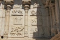 Detail of Shiva Virupaksha Temple, Hampi, Karnataka, India. Stone bas-reliefs Royalty Free Stock Photo