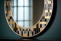 detail shot of an art deco mirror with geometric patterns