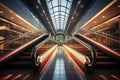 detail shot of escalator in modern buildings or subway station