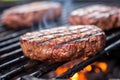 detail shot of grilling marks on burger patty