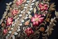detail shot of intricate embroidery on a catholic priests chasuble