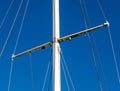 Detail shot of sailing boat poles in marina.