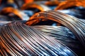 detail shot of steel wires used in tire production