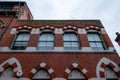 Detail showing stars of David on historic building in Vittoria Street in the Jewellery Quarter, Birmingham City Centre UK. Royalty Free Stock Photo