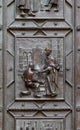 Detail of a side door of Saint Vitus cathedral in Prague