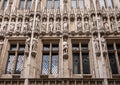 Detail of side facade of City Hall, Brussels, Belgium Royalty Free Stock Photo