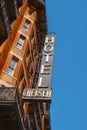 detail of the sign of famous Hotel Chelsea, NYC
