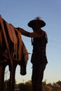 Detail silhouette of the Light Horse Brigade Memorial in Capella