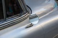 Detail of Silver oldtimer car Royalty Free Stock Photo