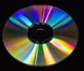 Single CD DVD disc detail with black background Royalty Free Stock Photo