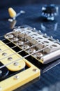 Detail of six-string electric guitar Royalty Free Stock Photo
