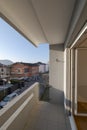 Detail of a small balcony with a view in the south of Switzerland