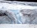 Detail of a small waterfall in the Athabasca Glacier, Alberta, Canada Royalty Free Stock Photo