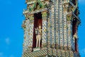 View on Equestrian statue of the wind god Vayu of small prang at Wat Arun in Bangkok, Thailand Royalty Free Stock Photo