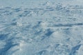 Detail of snow and freeze texture in blue color