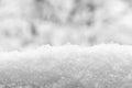 Detail of snow pile. Snow texture. Black and white