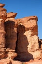 Detail of the Solomon`s Pillars from Timna National Park, Israel Royalty Free Stock Photo
