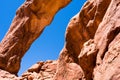 Detail of the South Window Arch in the Windows section of Arches National Park Royalty Free Stock Photo