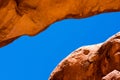 Detail of the South Window Arch in the Windows section of Arches National Park Royalty Free Stock Photo