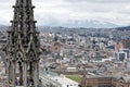 Detail on the spire on the National Basilica in Quito, Ecuador
