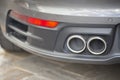 Detail of a sports car exhaust Royalty Free Stock Photo