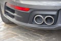 Detail of a sports car exhaust Royalty Free Stock Photo