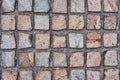 Detail of Square Ceramic Paving or Cobble Stones