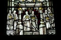 Detail of a stained glass window in Crowland Abbey, Crowland, Li