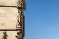 Detail of statue of a bishop placed an the City Council`s facade