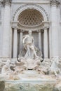 Detail of statue in The Fontana di Trevi or Trevi Fountain. the fountain in Rome, Italy. Royalty Free Stock Photo