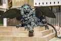 Detail from statue of Italian patriot Daniele Manin in Venice, Italy Royalty Free Stock Photo