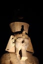 Detail of statue in Karnak's temple during a hot summer night, Luxor Royalty Free Stock Photo