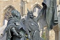 Detail of the statue of the king Matthias Corvinus Royalty Free Stock Photo