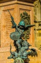 detail of a statue of saint george killing a dragon in german city munich...IMAGE Royalty Free Stock Photo