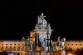 Maria Theresa Square in Vienna at night. Royalty Free Stock Photo