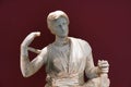 detail of a statue of a woman found in the ancient archaeological site of Messene Royalty Free Stock Photo